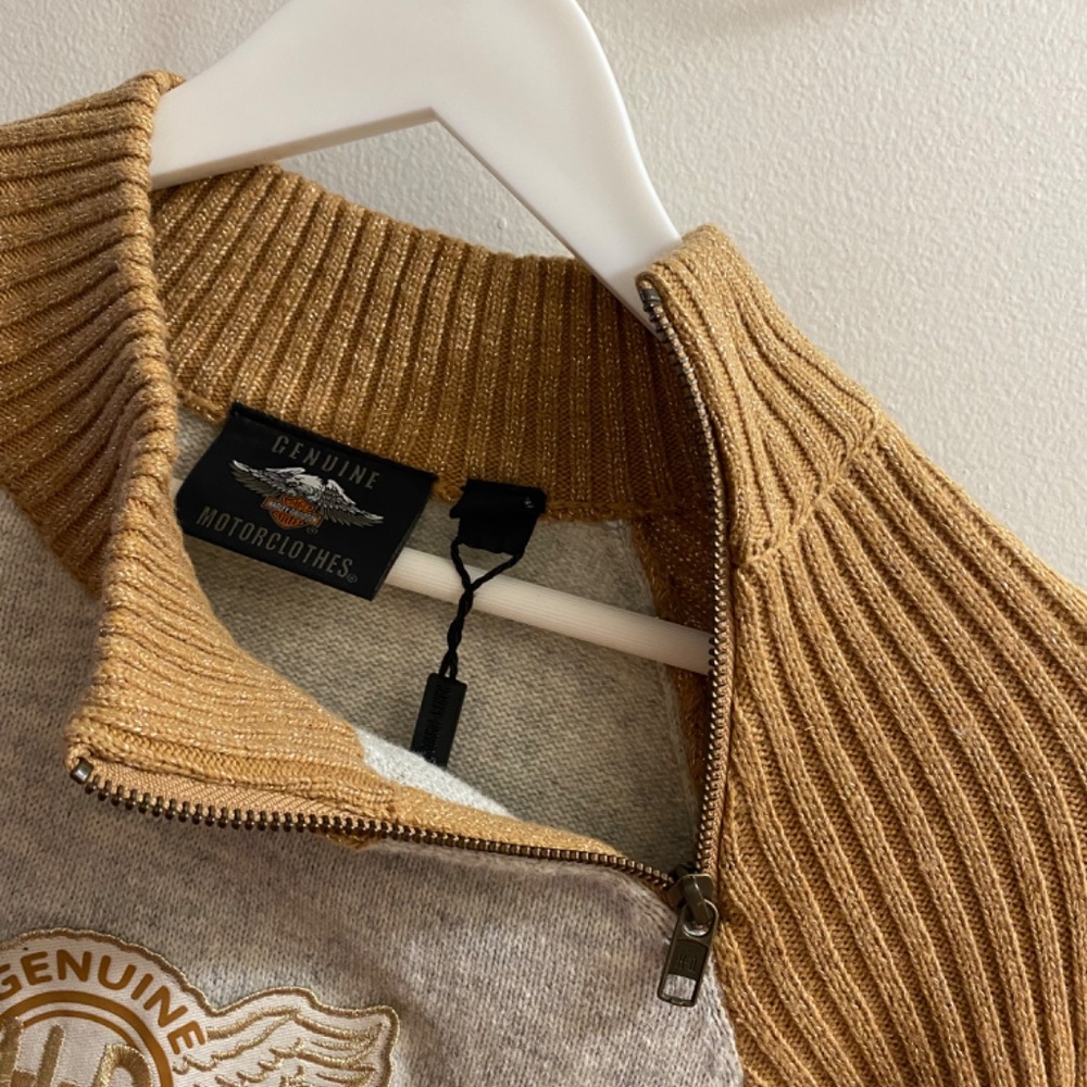 NWT Harley-Davidson Women's Winged H-D Patch Zippered Ski Sweater - Size Large - Picture 5 of 7